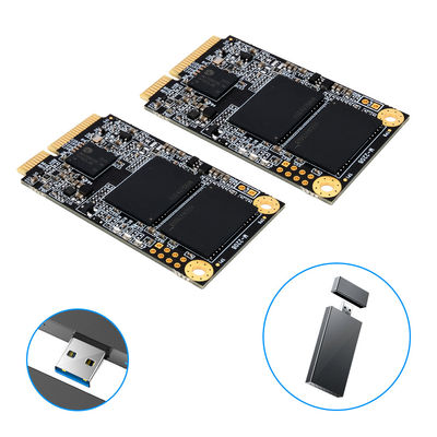 แฮร์ดไดรฟ์ MSATA SSD แบบพาณิชย์แบบพกพาที่ไม่มีเสียง 64GB ถึง 2Tb การโอนข้อมูลอย่างรวดเร็ว